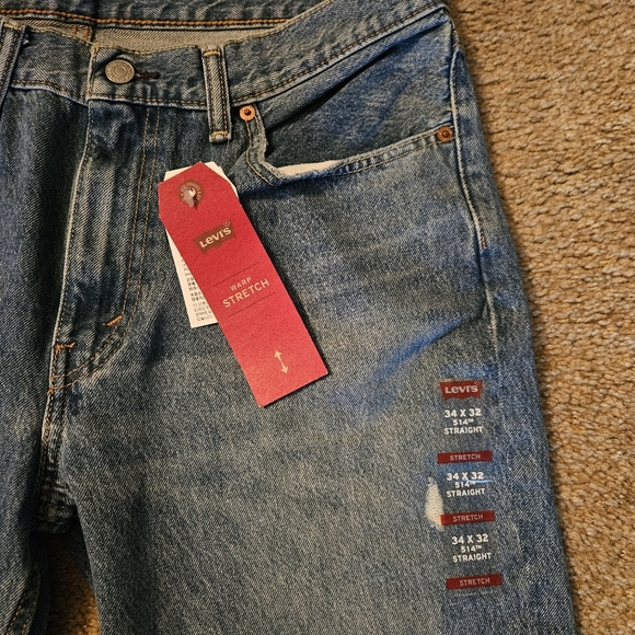 Levi's Men's Straight Jeans - Faded Blue - Picture 4 of 6